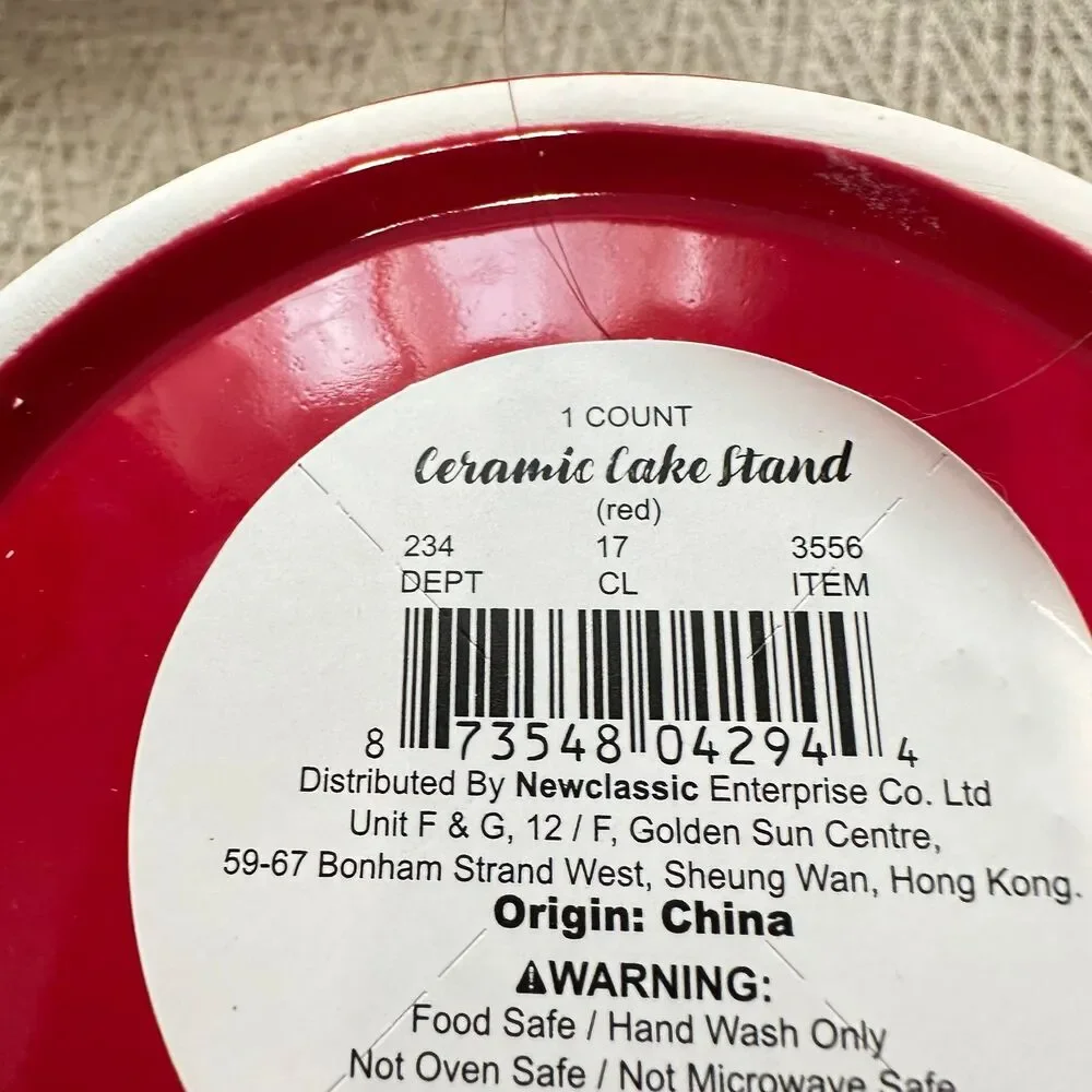 Target Bullseye's Christmas 2025 Ceramic Red Holiday Cake Stand 4